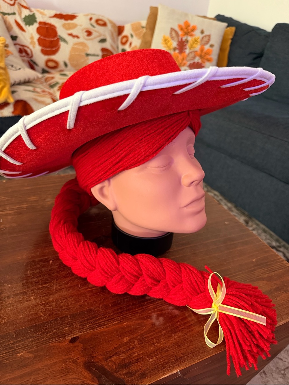 Adult Jessie Toy Story yarn red wig only